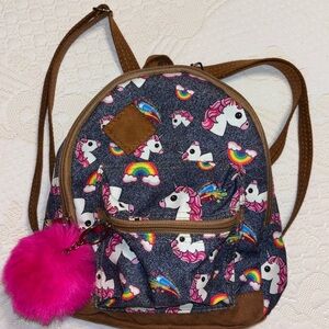 Adorable unicorn mini backpack, like new.